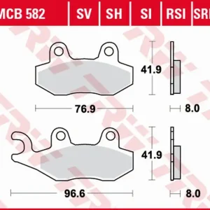 Limitovaná Edice TRW ZF brzdové destičky KH135 KH214 sintrované STREET APRILIA SX 125 18-, HONDA NSR 150 02-, KAWASAKI KLX 125 10-13, KDX 250 90-94, KLX 250 09-17, KLF 300 89-07, YAMAHA WR 125 91-97, TT 350 91-95, XTZ 750 89-97, přední/zadní