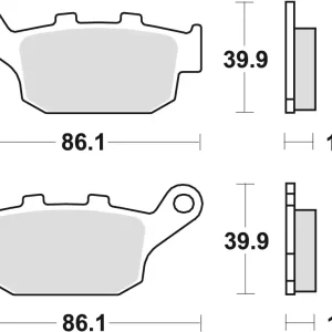 Autentický TRW ZF brzdové destičky KH140 sintrované STREET HONDA XLV TRANSALP 91-13, XRV 750 AFRICA TWIN 90-03, NX 650 doMINATOR 88-94, SUZUKI XF 650 97-02, YAMAHA XJ6 09-12, zadní