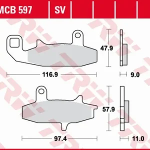 Akční Nabídka TRW ZF brzdové destičky KH147 sintrované STREET SUZUKI DR 650 90-96, DR 750 88-89, DR 800 88-91, přední