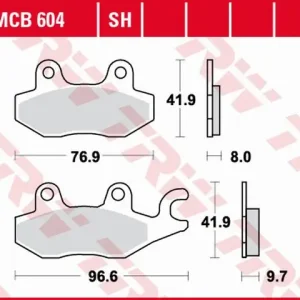 Pouze Dnes TRW ZF brzdové destičky KH165/2 organické SUZUKI DR 800 97-99, TRIUMPH TIGER 1050 07-13, DYTONA 1200 93-97, TROPHY 1200 94-03, YAMAHA XTZ 750 89-97, zadní