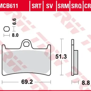 TRW ZF brzdové destičky KH252 KH380 sintrované závodní YAMAHA FZ6 07-10, FZS 600 98-01, MT-07 14-17, TRACER 700 16-, FZ8 10-16, MT-09 16-, TDM 900 02-14, XT 1200Z SUPER TENERE 10-, FJR 1300 01-16, XJR 1300 99-16, XV 1700 03-05, XV 1900 06-10, přední Sezónní Sleva
