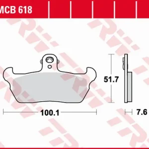 Luxusní TRW ZF brzdové destičky KH163 organické APRILIA RX/TUAREG 125 90-92, PEGASO 600 88-92, TUAREG 600 90-91, CAGIVA W12 350 92-95, SUPERCITY 125 92-99, W16 600 94-96 přední MOTO GUZZI QUOTA 1000 89-97 zadní