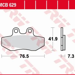 Super Cena TRW ZF brzdové destičky KH256 organické APRILIA RX 50 91-94, RED ROSE 125 90-95, BETA RR 50 99-06, RIEJU MRX/SMX 50/125 02-10, SHERCO 50 ENDURO 02-07 přední