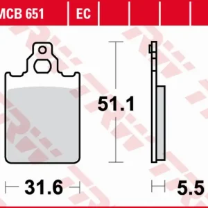 TRW ZF brzdové destičky KH156 ECO organické CAGIVA BLUES/PRIMA/SUPER CITY 50 93-95, PIAGGIO QUARTZ 50 92-96, SKR 125/150 SKIPPER 94-97, VESPA PX 150 98-, PX 200 98-07 přední Nová Kolekce