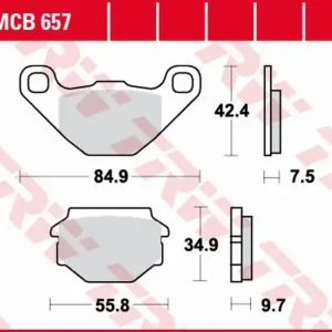 TRW ZF brzdové destičky KH173 organické APRILIA SX 125 08-14, GILERA EGALET 50 95-99, MUZ BAGHIRA/mastif 660 97-07, SUPERMOTO 660 06-08, SACHS 50/125 95-02, roadster 650 00-02 zadní Speciální Cena