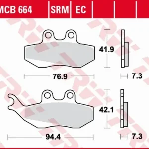 TRW ZF brzdové destičky KH194 organické APRILIA RS 50 99-10, RX 50 95-06, PEGASO 125 92-95, RX 125 92-99, přední Oblíbený