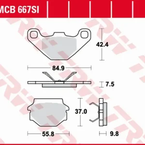 TRW ZF brzdové destičky KH067 sintrované OFFROAD APRILIA MX 125 03-07, RX 125 00-01, CAGIVA WMX 125 89-, zadní Ihned K Objednání