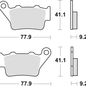 Profesionální TRW ZF brzdové destičky KH208 sintrované STREET TENERE 700 APRILIA PEGASO 650 01-10, ETV 1200 CAPONORD 13-17, HONDA NX 650 doMINATOR 95-01, YAMAHA MT-03 / XT 660 04-16, XT 660 s TENERE 08-16, zadní