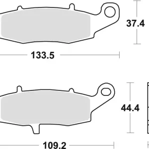Výprodej TRW ZF brzdové destičky KH231 sintrované STREET KAWASAKI ER6 06-16, VERSYS 650 07-14, s 750, 04-06, ZR7 99-04, W 800 11-, GPZ 1100 95-98, VN 1500 93-04, VN 1600 03-08, VN 1700 09-17, SUZUKI GS 500 96-08, GSF 600 00-04, přední
