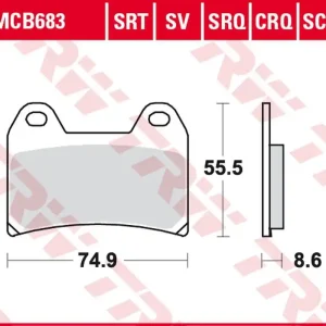 Doprava Zdarma TRW ZF brzdové destičky KH244 sintrované TRACK APRILIA RS 250 97-, RSV 1000 MILE/R 98-00, DUCATI 748/800/900/916/996 97-03, KTM SMC 625/660/LC4 640 SUPERMOTO 04-06, SM 690 07-10, MOTO GUZZI V11 01-06, sport 1200 06-14, přední
