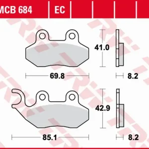 TRW ZF brzdové destičky KH264 organické PEUGEOT TWEET 50/125 10-, CITY STAR/TWEET 125 10-, TWEET 150 15-, SYM ALLO/CROX 50 11-, JET/JET 4 50 97-, MASK 50 00-, CROX 125 14-, HD 125 09-17, SYMPHONY 125/200 09-17 přední Zlevněný