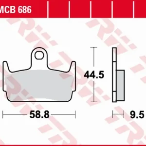 TRW ZF brzdové destičky KH234 organické HONDA XBR-S/X/SZX 50 98-01, KYMCO SNIPER 50 94-96, HEROISM 150 95-00, SYM 50 JET 07-15 zadní Trendový
