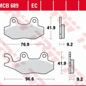 Novinka TRW ZF brzdové destičky KH228 organické HONDA CA / cmX REBEL 95-96, KYMCO 50 / 125 00-17 přední