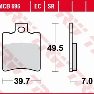 Originální TRW ZF brzdové destičky KH193 organické APRILIA MIJITO CUSTOM 50 99-13, SUZUKI AY 50 KATANA 97-04, přední