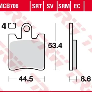TRW ZF brzdové destičky KH423 KH283/4 organické TRIUMPH TROPHY 1200 13-17, FJR1300 06-, přední Ověřený