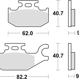 Sleva TRW ZF brzdové destičky KH307 sintrované OFFROAD CAN-AM OUTLANDER 500 07-12 DS 650 01-07 OUTLANDER 650 / 800 07-12, YAMAHA YFM 400 05-08, YFM 450 03-11, zadní