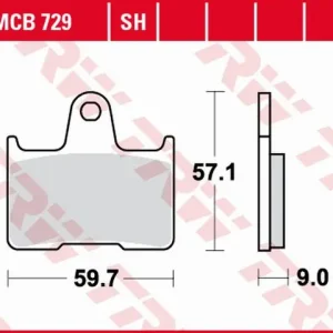 TRW ZF brzdové destičky KH254 organické SUZUKI GSXR 600 04-05, GSF 650 05-06, GSXR 750 04-05, GSX 1400 01-07, zadní Sezónní Sleva