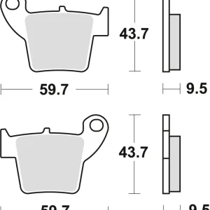 TRW ZF brzdové destičky KH346 sintrované OFFROAD HONDA CRF 250 04-, CRF 450 02-, zadní Nejlepší Cena