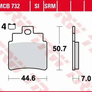 Hromadná Objednávka TRW ZF brzdové destičky KH355/4 organické SYM GTS JOYMAX/VOYAGER 125 05-, FIRENZE 250 06-07, VOYAGER 250 05-, přední