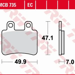 TRW ZF brzdové destičky KH350 ECO organické DERBI SENDA 07-16, CROSS CITY 125 07-16, SENDA 125 04-14, PEUGEOT ELYSTAR 50/125/150 02-07, GEOPOLIS 250/400 07-12, RIEJU TANGO 50 07-, YAMAHA DT 50R/X 02-08, XT 125R/X 05-12 zadní Odeslání Ihned