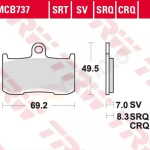 TRW ZF brzdové destičky KH347 sintrované sintrované závodní KAWASAKI s 800 13-17, s 900 17-21, s 1000 03-06, SUZUKI GSX 750 17-21, GSX 1300 07-10, INDIAN CHIEF / CHIEF DARK HORSE 14-, ROADMASTER výkonné na dráhu (nahrazuje MCB737SRQ) Nejlepší Cena