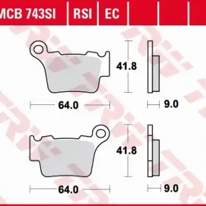 TRW ZF brzdové destičky KH368 organické BMW G 450 X / SMR 08-11, KTM EXC / SX 125 04-16, EXC / SX 250 03-17, EXC 300 04-, EXC 350 10-, EXC 450 03-, EXC 500 09-, XC 525 03-07, EXC 530 08-11, zadní Finální Výprodej