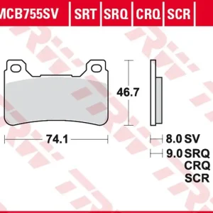 TRW ZF brzdové destičky KH390 sintrované karbonové závodní HONDA CBR 600RR 05-16, CBR 1000RR FIREBLADE 04-16 přední Aktuální