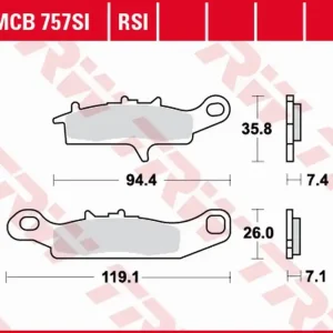 TRW ZF brzdové destičky KH342 KH349 sintrované OFFROAD KAWASAKI KFX 450 / 700 04-14, KVF 700 04-06, přední Nízká Cena