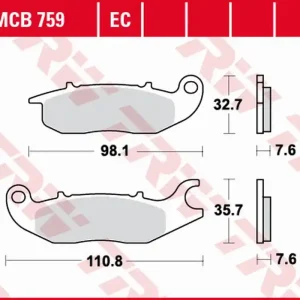 Top Prodej TRW ZF brzdové destičky KH375 ECO organické HONDA CBF 125 09-16, CBR 125R 04-17, s 125 MONKEY 18-, RIEJU NKD 125 08-10, RS-2 125 06-10 přední