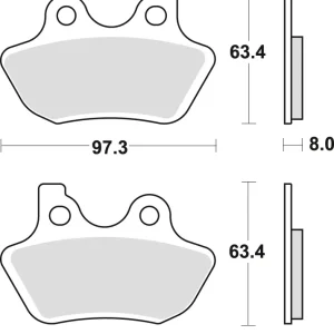 TRW ZF brzdové destičky KH400 sintrované STREET HARLEY-DAVIDSON XL / XLH 883 99-03, XL 1200 00-03, FLHR / FLHT / FLSTC / FLTRI / FXDWG / FXSTI 1450 99-06, FLHR / FLSTC / FXDC / FXSTB 1584 07-12, FXDFSE / FXDSE 1800 07-10, přední Ověřený