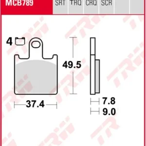 Bezpečná Platba TRW ZF brzdové destičky KH417 sintrované závodní ZYNOWE KAWASAKI ZX6R 07-16, s 750 11-14, přední (nahrazuje MCB789SRQ)