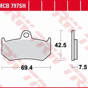 Nejprodávanější TRW ZF brzdové destičky KH320 sintrované STREET MV AUGUSTA F4 BRUTALE/strada/SPR 750 00-05, F3 800RC/RR 16-, BRUTALE 910 05-09, F4 1000 04-, BRUTALE 1090 10-17 zadní