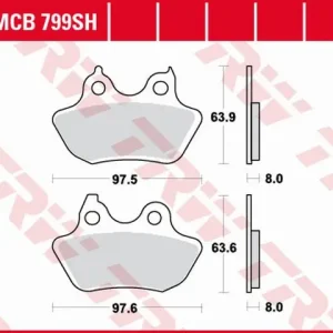 TRW ZF brzdové destičky KH434 sintrované STREET HARLEY DAVIDSON 1450 / 1584 / 1800 06-10, zadní Garance Vrácení Peněz
