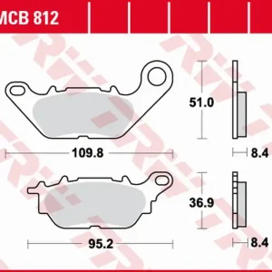 TRW ZF brzdové destičky KH464 organické YAMAHA DELIGHT 115 13-16, GPD/LTS/YS 125 16-, YBR 125 08-16, CRYPTON/SNIPER 135 06-08, YZF 150 14-, N-MAX 125 / 150 přední Sleva