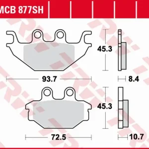 Ruční Výroba TRW ZF brzdové destičky KH377 sintrované STREET INDIAN SCOUT 1130 16, zadní