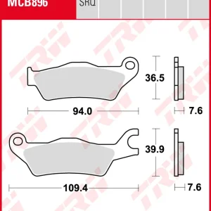 TRW ZF brzdové destičky KH715 organické SUZUKI GSX-S 125 18-25, GSXR 125 R 18-24, GSXR 150 R 16-18, HONDA CBF 125 STUNER 06-19, CBF 150 UNICORN 06-, přední Omezená Nabídka