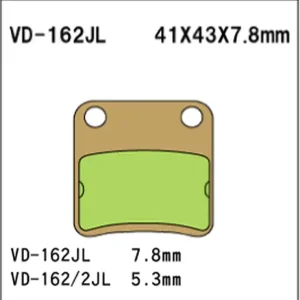Cenová Bomba VESRAH brzdové destičky KH178 / KH257 sintrované barva zlatá vyrobeno v Japonsku