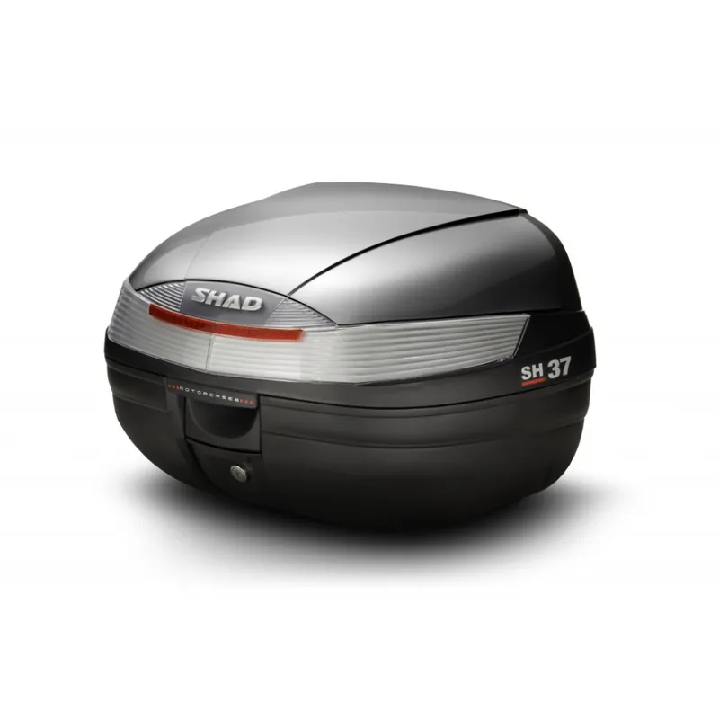 Must-Have Vrchní kufr na motorku s barevným krytem SHAD SH37 stříbrná