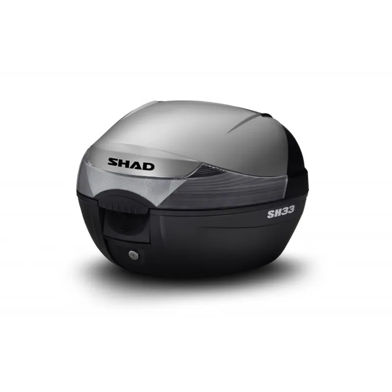 Profesionální Vrchní kufr na motorku s barevným krytem SHAD SH33 nový titan