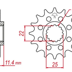 Exkluzivní GROSSKOPF řetězové kolo přední 1252 16 KTM LC4 400/600/620/640/690 (JTF1902.16)* (řetěz 520)