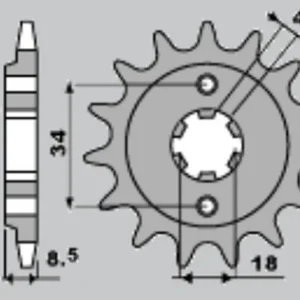 JR řetězové kolo přední 2046 14 HONDA cmX 250 87-05 (JTF270.14) (řetěz 520) (204614JT) Omezená Nabídka