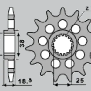 Doprava Zdarma JR řetězové kolo přední 2078 15 APRILIA/BMW (JTF704.15)