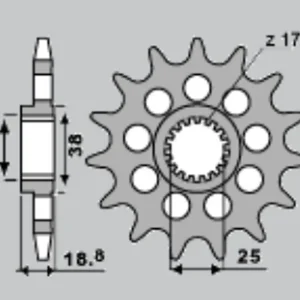 CHT řetězové kolo přední 2078 16 BMW F 650/800 GS/R08-18, F 700/750/850 GS 13-22, APRILIA ETV 1000 CAPONORD 01-08, RSV 1000 MILE 98-03 Omezená Nabídka