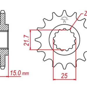 GROSSKOPF řetězové kolo přední 2082 14 KAWASAKI ZX-6R 95-97, TRIUMPH 600 00-04, 650 DAYTONA 05 (JTF1182.14) Celosvětová Doprava