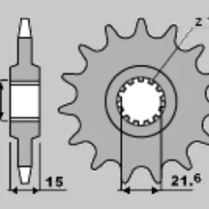 Hromadná Objednávka JR řetězové kolo přední 2082 15 ZX 6R 95-97, TRIUMPH