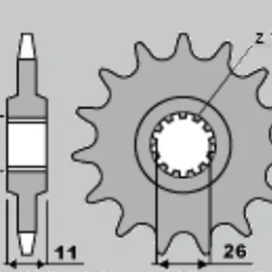 CHT řetězové kolo přední 2091 16 YAMAHA FZ8 (10-15), MT 09 (14-16), MT 07 (14-16) TDM 900 (02-13) (JTF1591.16) (řetěz 525) Odeslání Ihned
