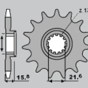 GROSSKOPF řetězové kolo přední 2093 15 KAWASAKI ZX-6R 98-02, ZX-6RR 03-06, řetěz 525 Nejlepší Volba