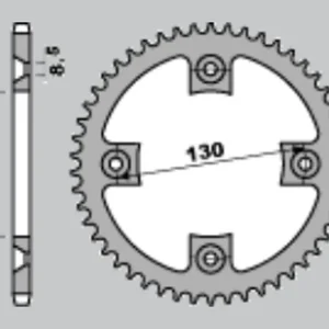 GROSSKOPF rozeta hliníková barva černá 4306 55 HONDA CR 80/85 96-07, CRF 150 07-22 (-1) (řetěz420) Nízká Cena