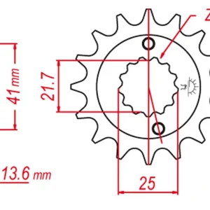 GROSSKOPF řetězové kolo přední 2099 15 HONDA XR 650 R 00-07 (+1), KAWASAKI ZX-6R 98-05, ZX-6RR 03-05 (JTF1307.15) řetěz520 Dokud Zásoby Vydrží