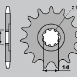 Nejlepší Volba CHT řetězové kolo přední 210 14 CAGIVA MITO 50 99, PRIMA SUPER CITY 50 92-96 (708-14)